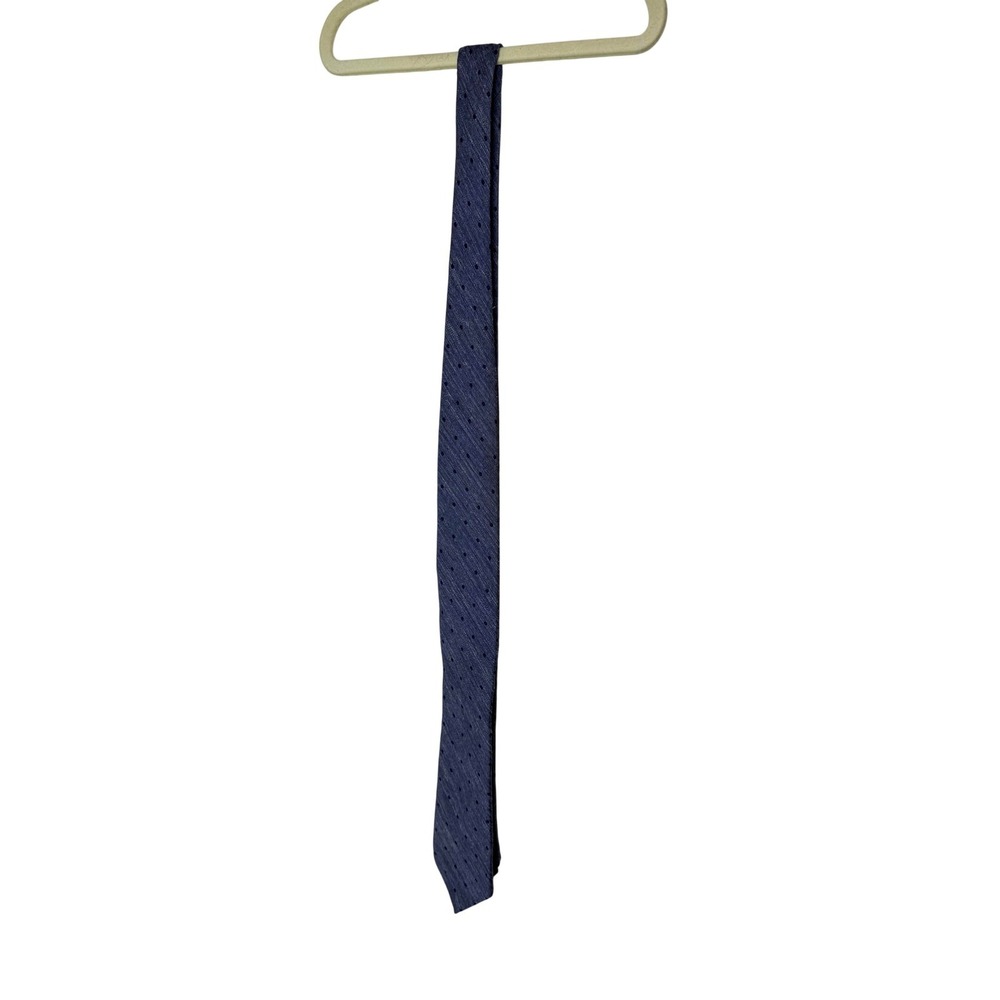 Bonobos Tie‎ Mens One Size Blue Silk Wool Linen Polka Dot Woven Handmade USA